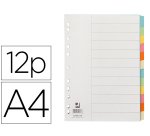 Separador q-connect cartulina juego de 12 separadores din a4 multitaladro