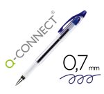 Boligrafo q-connect delta azul sujecion de caucho con capuchon