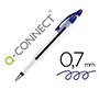 Boligrafo q-connect delta azul sujecion de caucho con capuchon