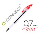 Boligrafo q-connect delta rojo sujecion de caucho con capuchon