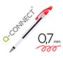 Boligrafo q-connect delta rojo sujecion de caucho con capuchon