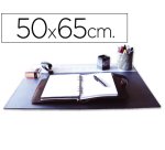 Vade sobremesa q-connect negro con solapas transparentes 50x63 cm