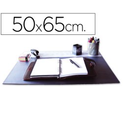 Vade sobremesa q-connect negro con solapas transparentes 50x63 cm