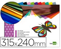 Bloc trabajos manuales liderpapel celofan 240x315mm 10 hojas colores surtidos