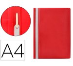 Carpeta dossier PVC con fástener metálico q-connect din a4 roja capacidad 30 hojas