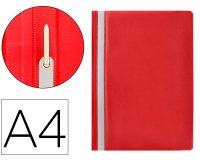 Carpeta dossier PVC con fástener metálico q-connect din a4 roja capacidad 30 hojas