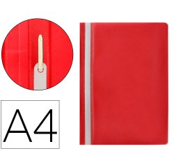 Carpeta dossier PVC con fástener metálico q-connect din a4 roja capacidad 30 hojas