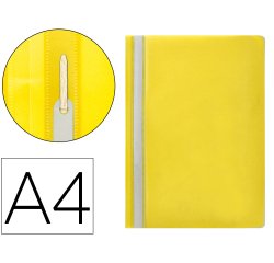 Carpeta dossier fastener plastico q-connect din a4 amarilla