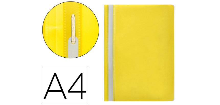 Carpeta dossier fastener plastico q-connect din a4 amarilla