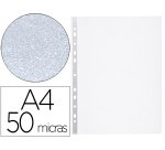 Funda multitaladro q-connect din a4 50 mc piel de naranja bolsa de 10 unidades