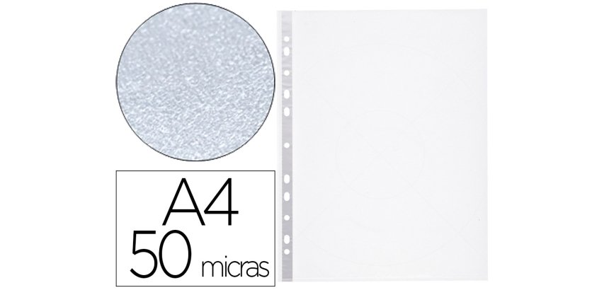 Funda multitaladro q-connect din a4 50 mc piel de naranja bolsa de 10 unidades