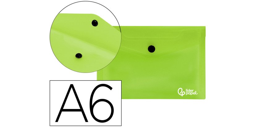 Carpeta liderpapel dossier broche 44233 polipropileno din a6 verde translucido