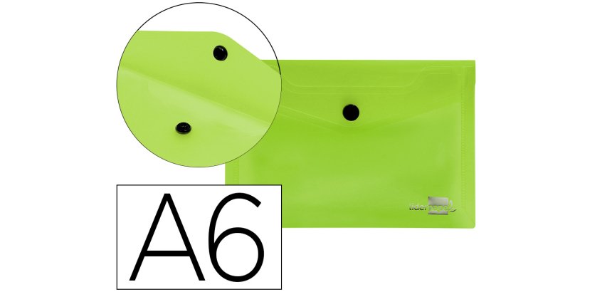 Carpeta liderpapel dossier broche 44233 polipropileno din a6 verde translucido