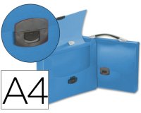 Carpeta liderpapel portadocumentos broche polipropileno din a4 azul transparente con asa