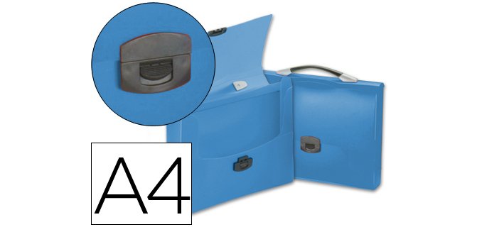 Carpeta liderpapel portadocumentos broche polipropileno din a4 azul transparente con asa