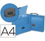 Carpeta liderpapel portadocumentos broche polipropileno din a4 azul transparente con asa