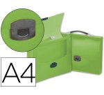 Carpeta liderpapel portadocumentos broche polipropileno din a4 verde transparente con asa