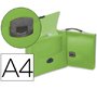 Carpeta liderpapel portadocumentos broche polipropileno din a4 verde transparente con asa
