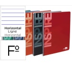 Cuaderno espiral liderpapel folio inspire tapa dura 80h 60 gr horizontal con margen colores surtidos