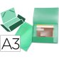 Carpeta liderpapel portadocumentos 44803 solapas polipropileno din a3 verde translucido lomo flexible