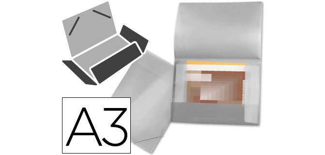 Carpeta liderpapel portadocumentos 44804 solapas polipropileno din a3 transparente translucido lomo flexible
