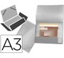 Carpeta liderpapel portadocumentos 44804 solapas polipropileno din a3 transparente translucido lomo flexible