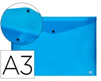 Carpeta liderpapel dossier broche 44242 polipropileno din a3 azul translucido