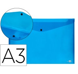 Carpeta liderpapel dossier broche 44242 polipropileno din a3 azul translucido