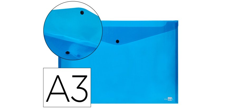 Carpeta liderpapel dossier broche 44242 polipropileno din a3 azul translucido