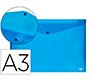 Carpeta liderpapel dossier broche 44242 polipropileno din a3 azul translucido