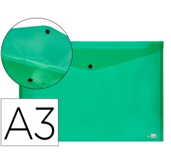 Carpeta liderpapel dossier broche 44243 polipropileno din a3 verde translucido