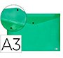 Carpeta liderpapel dossier broche 44243 polipropileno din a3 verde translucido