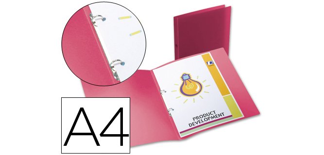 Carpeta liderpapel 2 anillas redondas mini 15 mm 49070 polipropileno din a4 rojo translucido