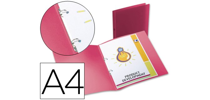 Carpeta liderpapel 2 anillas redondas mini 15 mm 49070 polipropileno din a4 rojo translucido