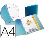 Carpeta liderpapel 2 anillas redondas mini 15 mm 49072 polipropileno din a4 azul translucido