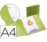 Carpeta liderpapel 2 anillas redondas mini 15 mm 49073 polipropileno din a4 verde translucido