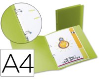 Carpeta liderpapel 2 anillas redondas mini 15 mm 49073 polipropileno din a4 verde translucido
