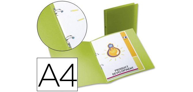 Carpeta liderpapel 2 anillas redondas mini 15 mm 49073 polipropileno din a4 verde translucido