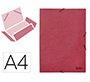 Carpeta liderpapel gomas tres solapas carton prespan a3 color rojo