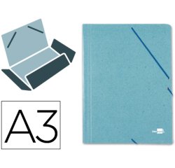 Carpeta liderpapel gomas tres solapas carton prespan a3 color verde