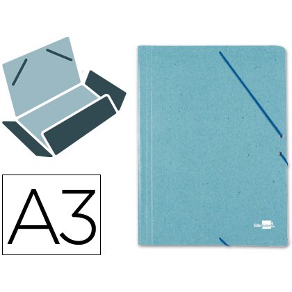 Carpeta liderpapel gomas tres solapas carton prespan a3 color verde