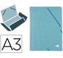 Carpeta liderpapel gomas tres solapas carton prespan a3 color verde