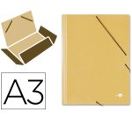 Carpeta liderpapel gomas tres solapas carton prespan a3 color amarillo