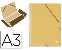 Carpeta liderpapel gomas tres solapas carton prespan a3 color amarillo