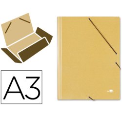 Carpeta liderpapel gomas tres solapas carton prespan a3 color amarillo