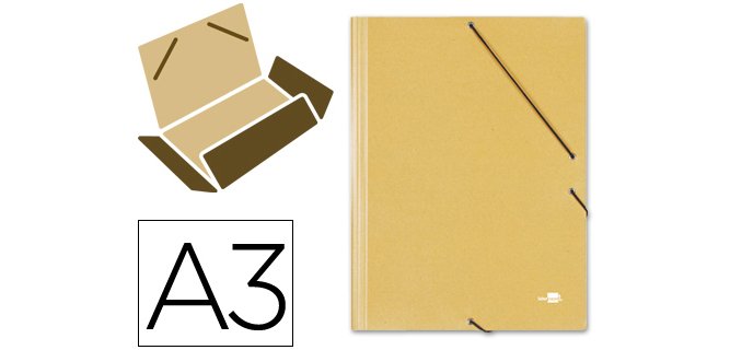 Carpeta liderpapel gomas tres solapas carton prespan a3 color amarillo