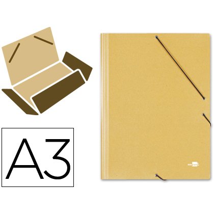 Carpeta liderpapel gomas tres solapas carton prespan a3 color amarillo