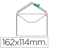 Sobre liderpapel n.21 blanco c6 114x162 mm engomado solapa de pico caja de 500 unidades