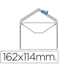 Sobre liderpapel n.21 blanco c6 114x162 mm engomado solapa de pico caja de 500 unidades