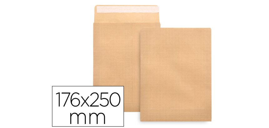 Sobre liderpapel bolsa n.14 kraft b5 176x250 mm tira de silicona caja de 500 unidades